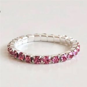Pink Crystal Stretchy Toe Ring NEW